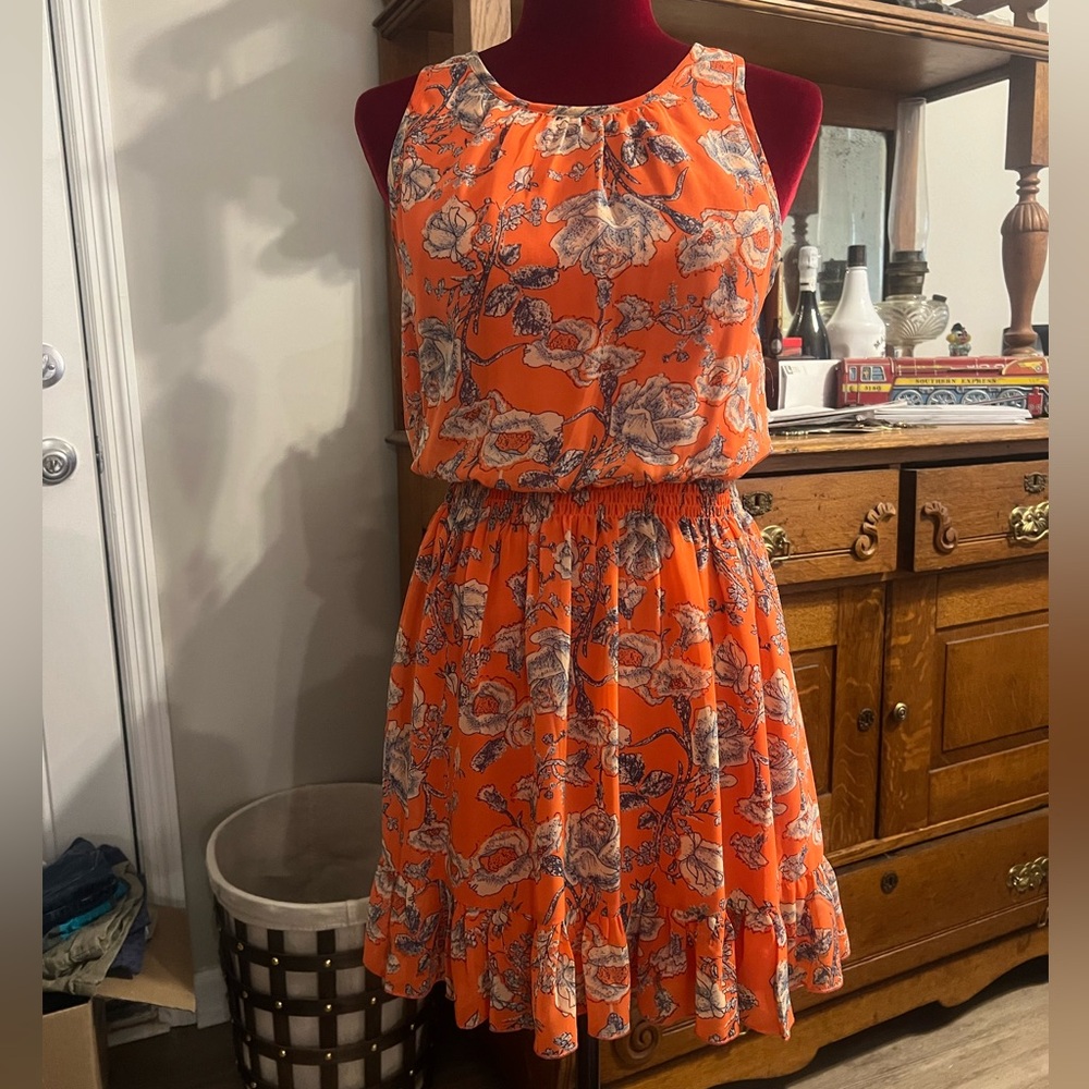 Umgee Orange Floral Dress
